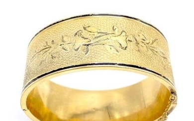 Victorian Wide Gold Filled Bangle Bracelet