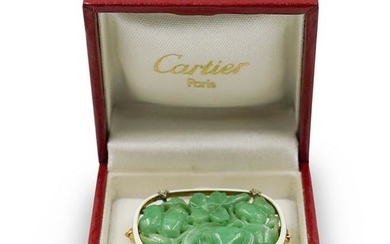 Vintage Cartier 18k Gold and Jade Pendant