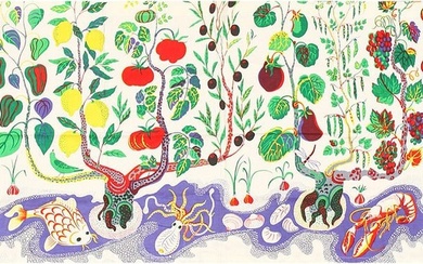 Vintage Cotton Italian Dinner Textile by Josef Frank 2 ft 5 in x 4 ft 1 in (0.74 m x 1.24 m)
