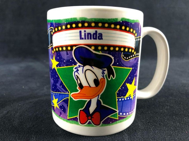Vintage Donald Duck Film Stars LINDA Coffee Mug Ceramic