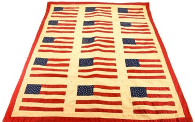 Vintage Stephen Blumrich American Flag Mini Quilt