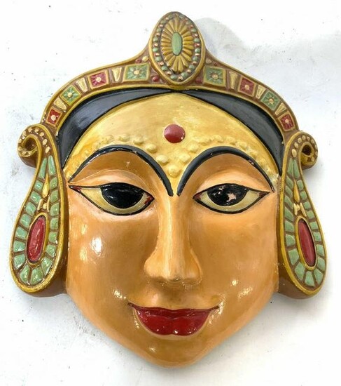 Vintage Wall Hanging Of Female Face Figure