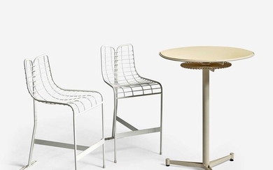 Vladimir Kagan (American, 1927-2016) Capricorn High Table and Two Stools, Vladimir Kagan Design Group, USA, designed 1958, the present lot circa 2009