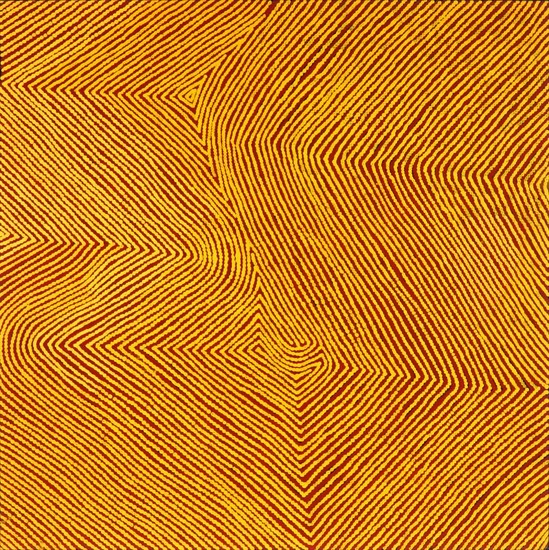 WARLIMPIRRNGA TJAPALTJARRI (born c.1958, Pintupi language group) My Grandfather's Country synthetic polymer paint on Belgian linen