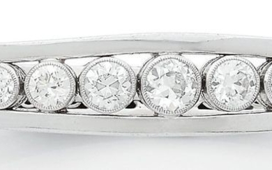 White gold (750) openworked bezel bracelet, centred by...
