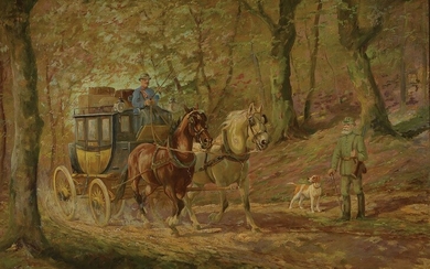 Wilhelm Westerop, 1876 Potsdam-1954 Düsseldorf, two-horse carriage on...