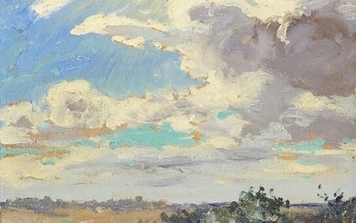 William Samuel Horton, American 1865-1936 - Landscape study; oil on panel, inscribed on the reverse 'Horton L431', 23.5 x 33 cm Provenance: with Christies, South Kensington, Topographical Pictures 24th May 1990, lot 39, illus. p.34 Note: Horton...