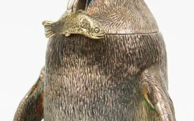 Wm. Comyns Sterling Figural Penguin Mustard Pot