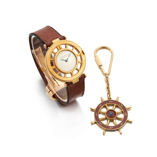 Wristwatch signed Cartier and a keychain (Orologio da polso firmato Cartier ed un portachiavi), Cartier