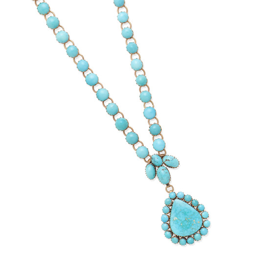 a rose gold and turquoise necklace