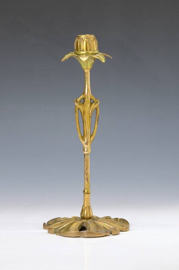 candlestick, France, around 1900, Bronze partly gilt,...