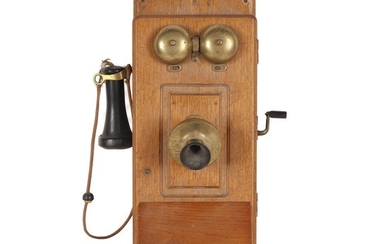 Oak Wall Telephone, Early 20th Century