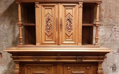 sideboard / china cabinet (3) - Gothic - Oak - 20th century