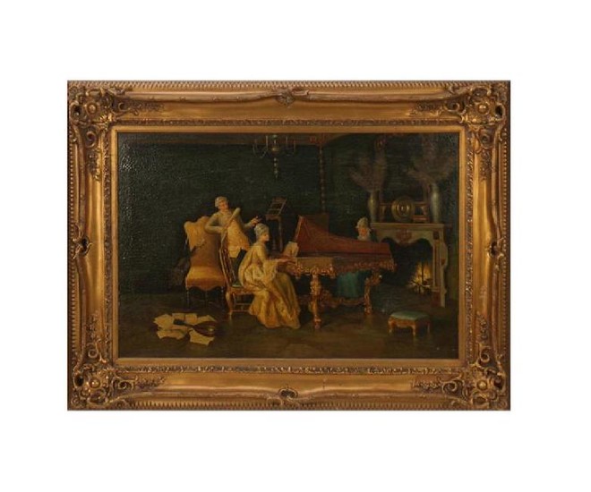 Antique Rococo Style French School painting