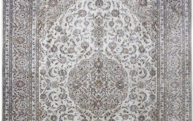 10 x 13 IVORY Handcrafted Excellence Persian Signed Kashan Rug