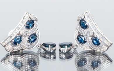 Diamond and Sapphire Earrings