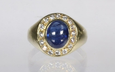 SAPPHIRE AND DIAMOND RING IN 14K GOLD