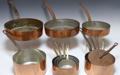 (13) FRENCH COPPER & METAL SAUCEPANS