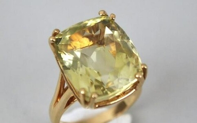 14K Gold & Green Stone Ring