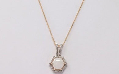 14Kt Diamonds/Opal Necklace