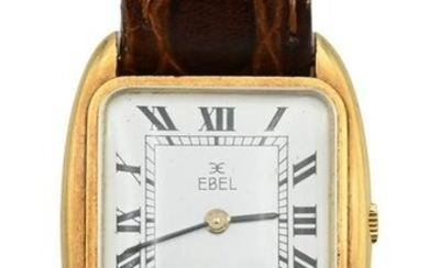18 Karat Gold Ebel Square Mens Wristwatch, 24.4