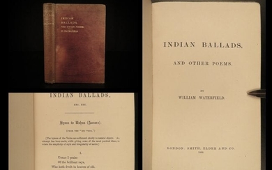1868 1ed Indian Ballads & INDIA Poems by Waterfield