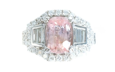 18K WG 2.75 CT Pink Sapphire & Diamond Ring