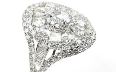 18K White Gold & Diamond Signet Statement Ring