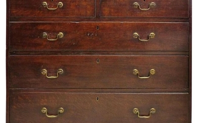 18th Century Georgian Oak Chest of Drawers with Swan