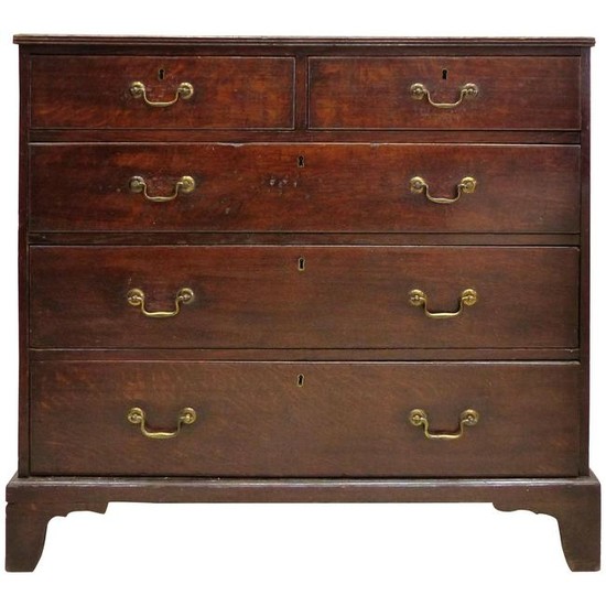 18th Century Georgian Oak Chest of Drawers with Swan