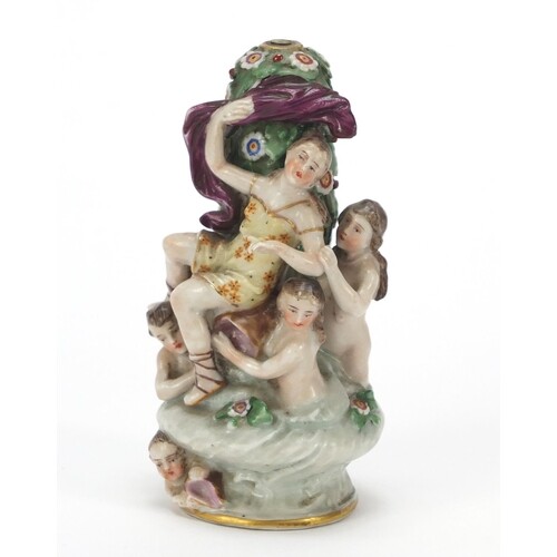 18th century Chelsea (Charles Gouyn) porcelain figural snuff...