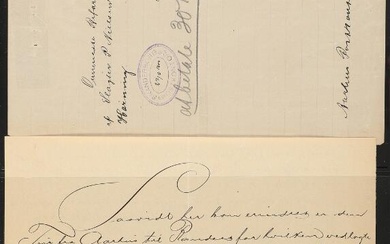 1900. Hand written “Estafette-pass” from Aarhus post office 23.1.1900 + bill from...