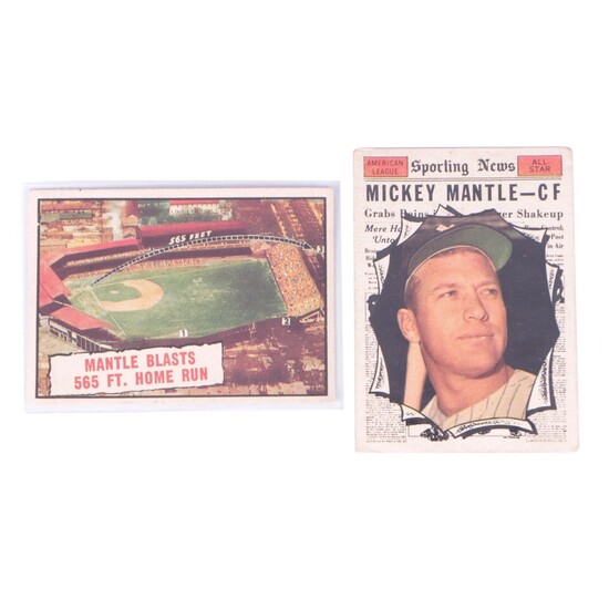 1961 Mickey Mantle Topps New York Yankees Baseball Cards