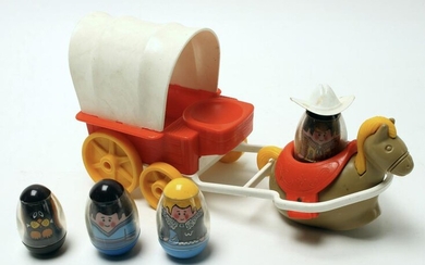 1974 WEEBLES WAGON MASTER & EXTRA WEEBLES