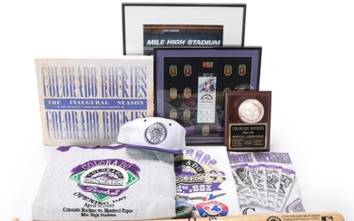1993 Colorado Rockies Opening Day Memorabilia With Line-Up Signed Baseball, More