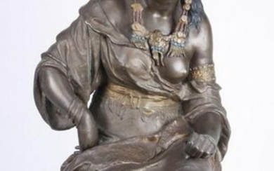 19th c. Orientalist sculpture of seated harem beauty