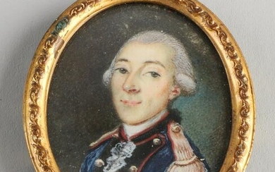 19th century miniature portrait of an officer, with