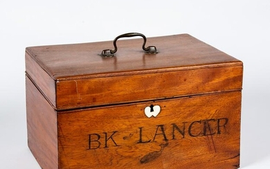 19thC American Whale Bone Inlaid Lancer's Valuable Box