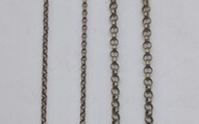 2 9ct gold necklace chains, 30g