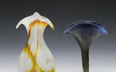 (2) Hand Blown Czech Glass Vases
