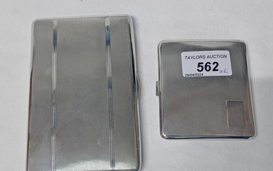 2 SILVER ENGINE TURNED CARD CASES, BIRMINGHAM 1937/46 - 270...
