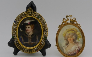 (2) miniature portraits. To include: 18th c.