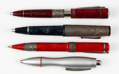 Delta writing implement group, consisting of limited edition resin ballpoint pens, including the "Don Quixote" editio...