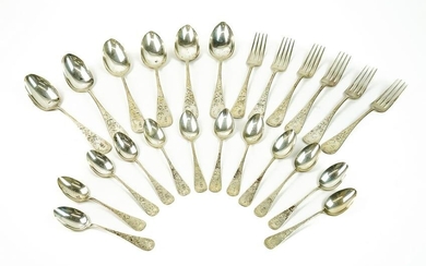 24 pc Whiting Bright Cut Sterling Silver Flatware