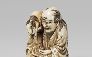 An ivory netsuke of Chôkarô Sennin. First hal ...