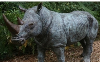 John Cox (British, 1952-2014), White rhinoceros
