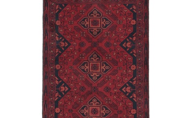 2'7 x 4'4 Hand-Knotted Afghan Baluch Accent Rug