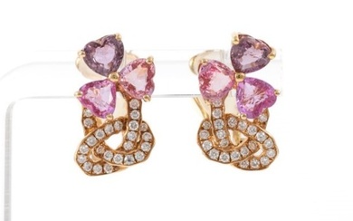 3.49ct Sapphire and Diamond Earrings