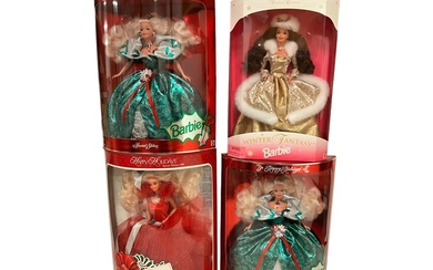 (4) Special Edition Holiday Barbies