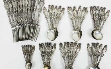 54 pcs. Whiting Lily Sterling Silver Flatware